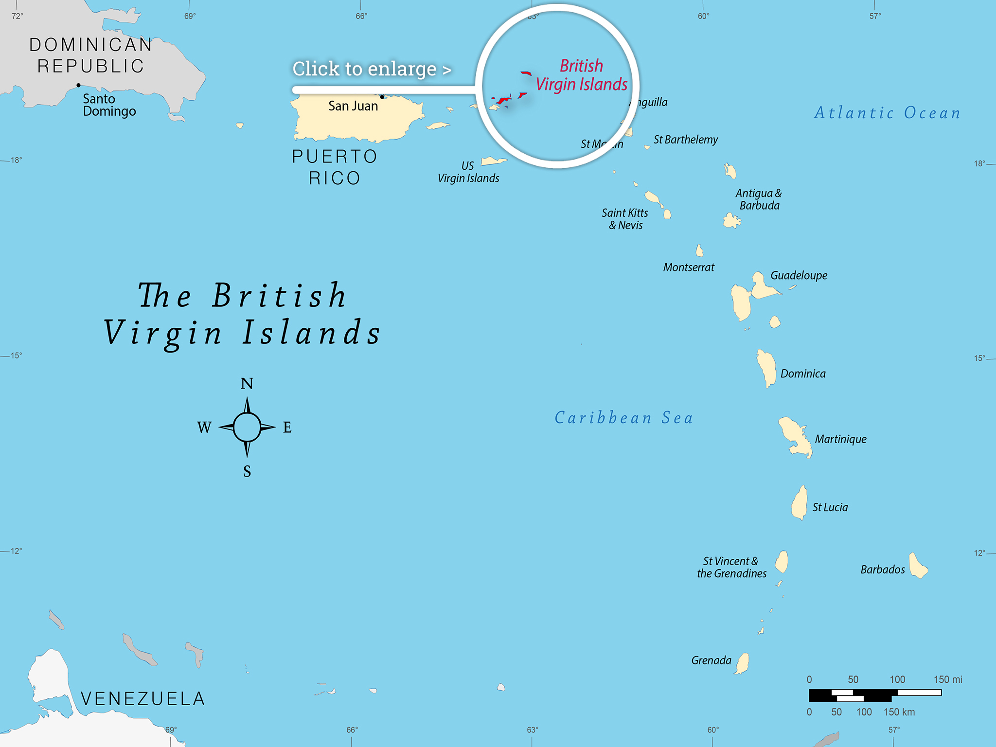 Virgin Islands Vacation Map
